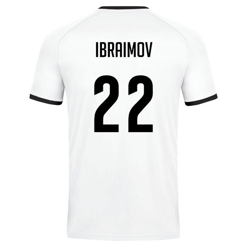 ילדים אוזבקיסטן נורלן איבריימוב #22 לבן ירוק כהה הרחק ג'רזי 26-28 חולצה קצרה