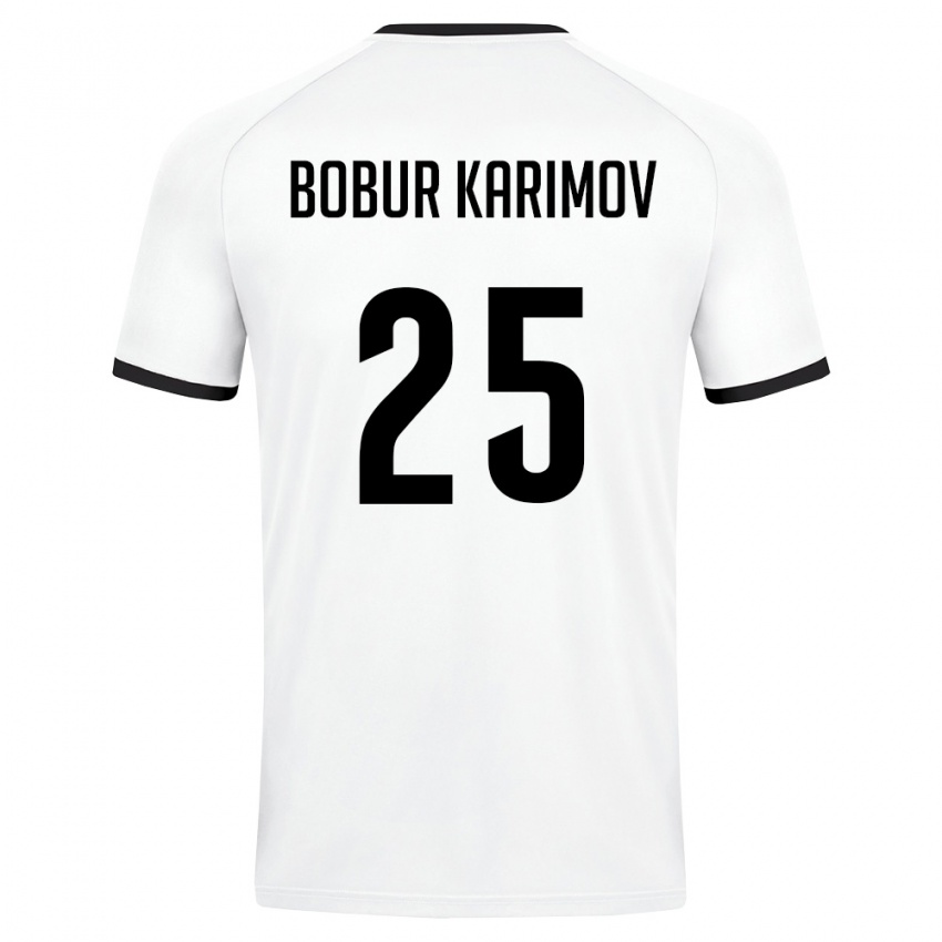 ילדים אוזבקיסטן Mukhammad-Bobur Karimov #25 לבן ירוק כהה הרחק ג'רזי 26-28 חולצה קצרה