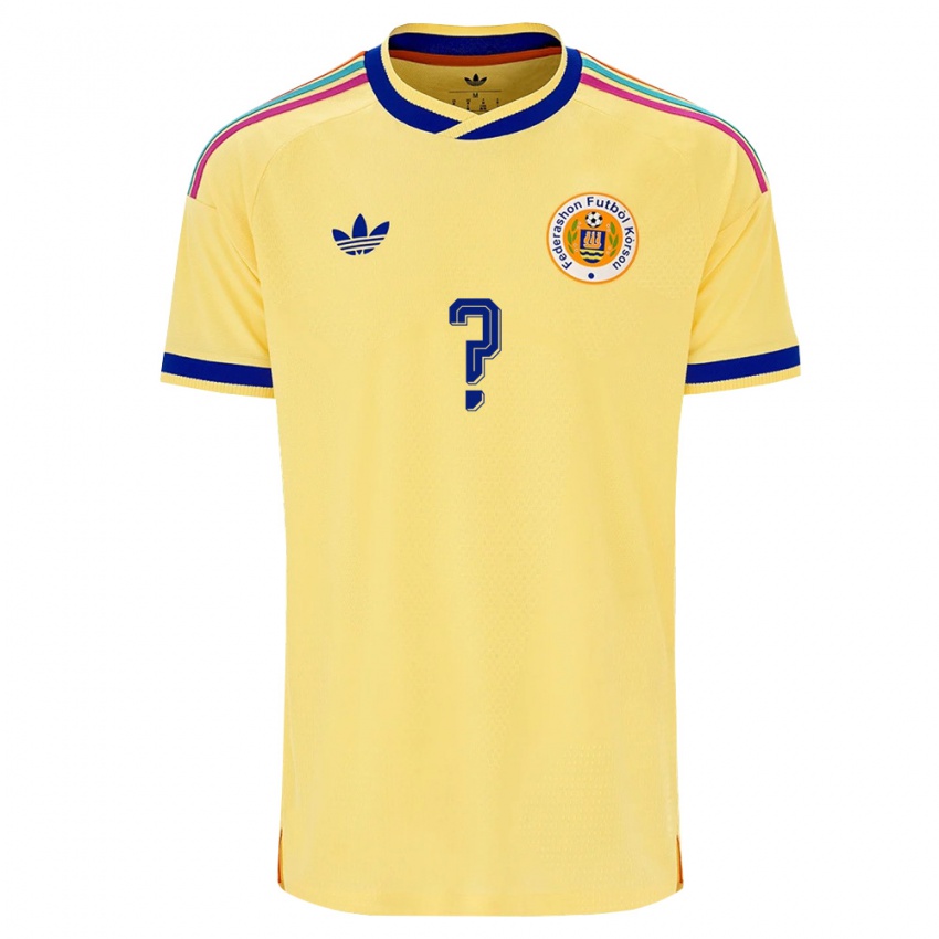 ילדים קוראסאו השם שלך #0 צהוב כהה ורוד הרחק ג'רזי 26-28 חולצה קצרה