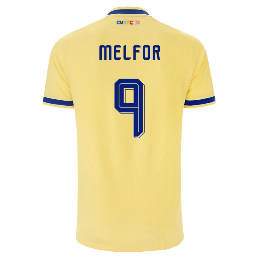ילדים קוראסאו Raydion Melfor #9 צהוב כהה ורוד הרחק ג'רזי 26-28 חולצה קצרה