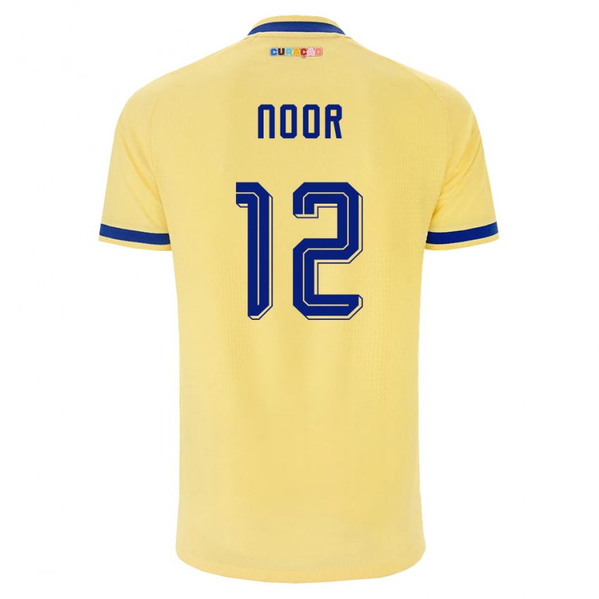ילדים קוראסאו Izjaïr Noor #12 צהוב כהה ורוד הרחק ג'רזי 26-28 חולצה קצרה