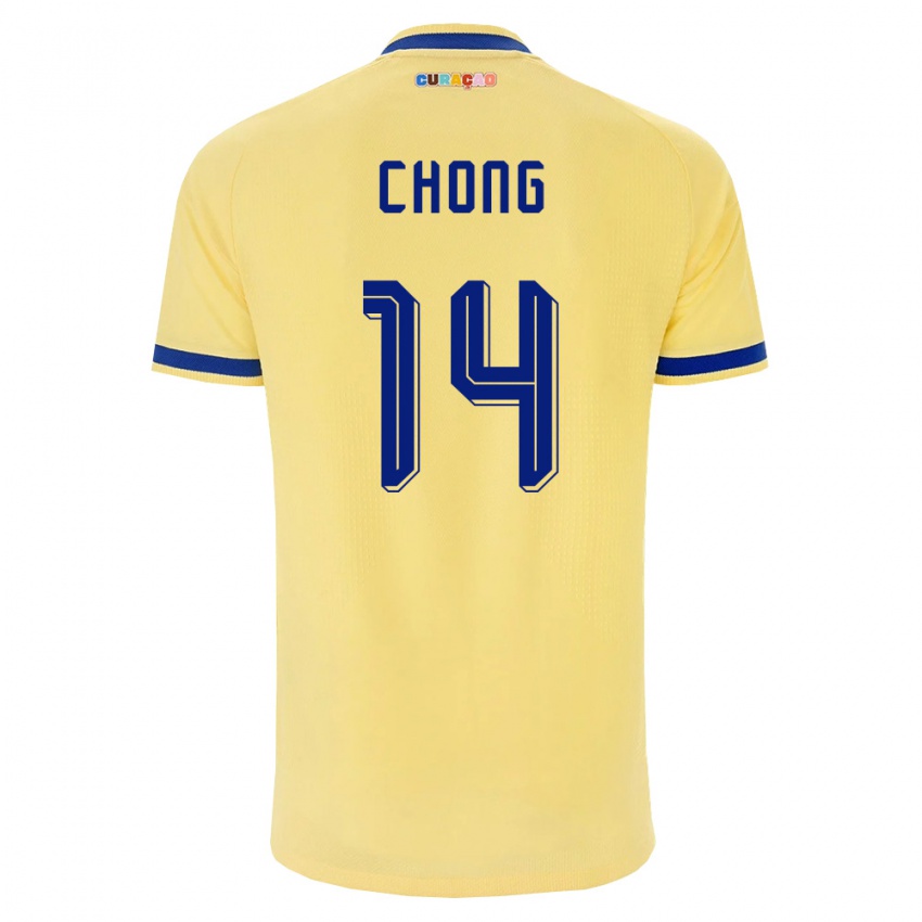 ילדים קוראסאו טהיט צ'ונג #14 צהוב כהה ורוד הרחק ג'רזי 26-28 חולצה קצרה