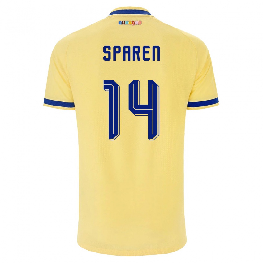 ילדים קוראסאו Eljan Sparen #14 צהוב כהה ורוד הרחק ג'רזי 26-28 חולצה קצרה