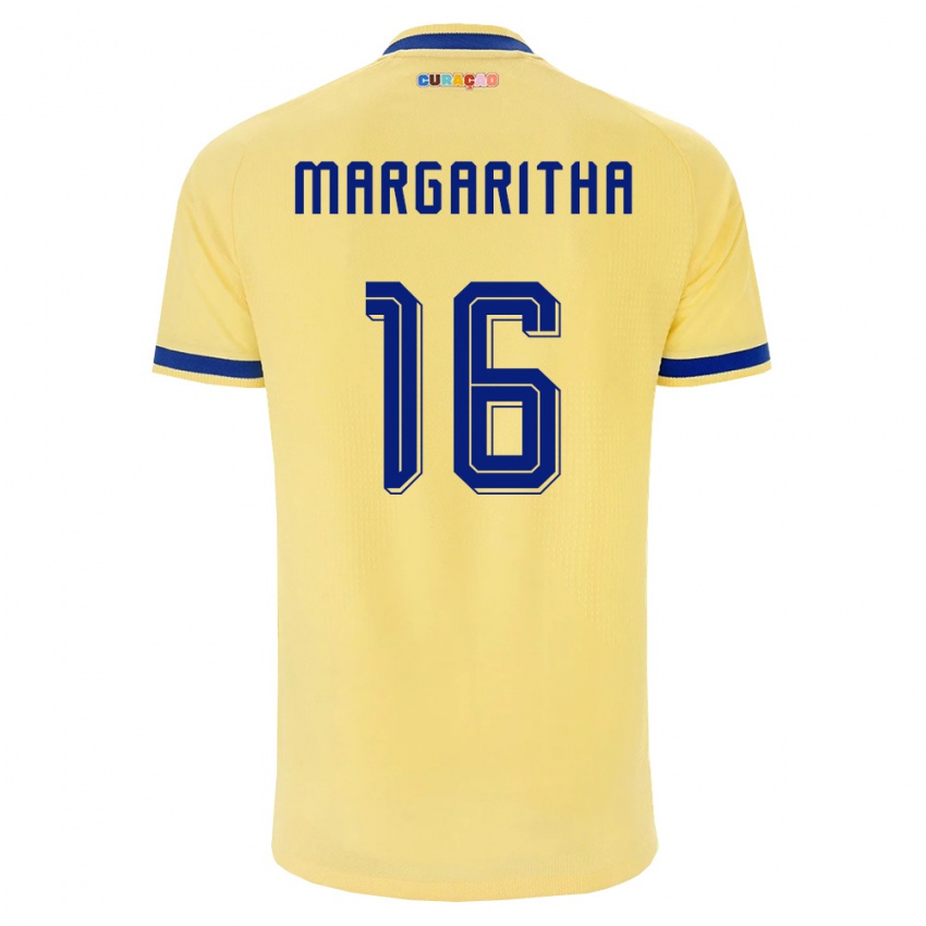 ילדים קוראסאו ג׳רל מרגרטה #16 צהוב כהה ורוד הרחק ג'רזי 26-28 חולצה קצרה