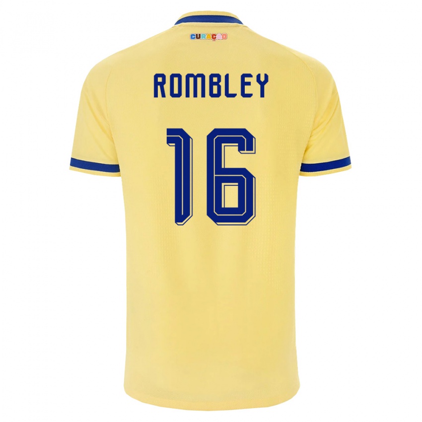 ילדים קוראסאו Shermayn Rombley #16 צהוב כהה ורוד הרחק ג'רזי 26-28 חולצה קצרה