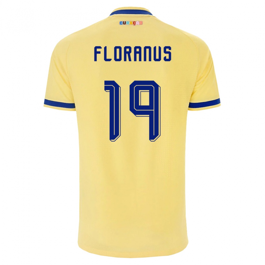 ילדים קוראסאו Juninho Floranus #19 צהוב כהה ורוד הרחק ג'רזי 26-28 חולצה קצרה