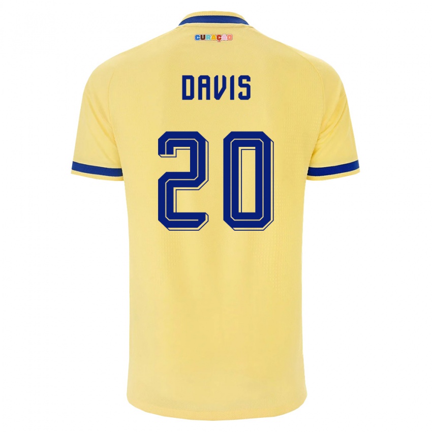 ילדים קוראסאו Kevin Davis #20 צהוב כהה ורוד הרחק ג'רזי 26-28 חולצה קצרה