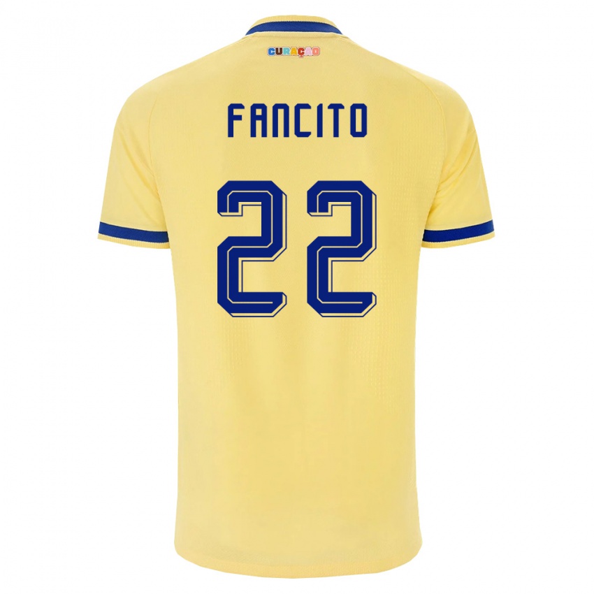 ילדים קוראסאו Nino Fancito #22 צהוב כהה ורוד הרחק ג'רזי 26-28 חולצה קצרה