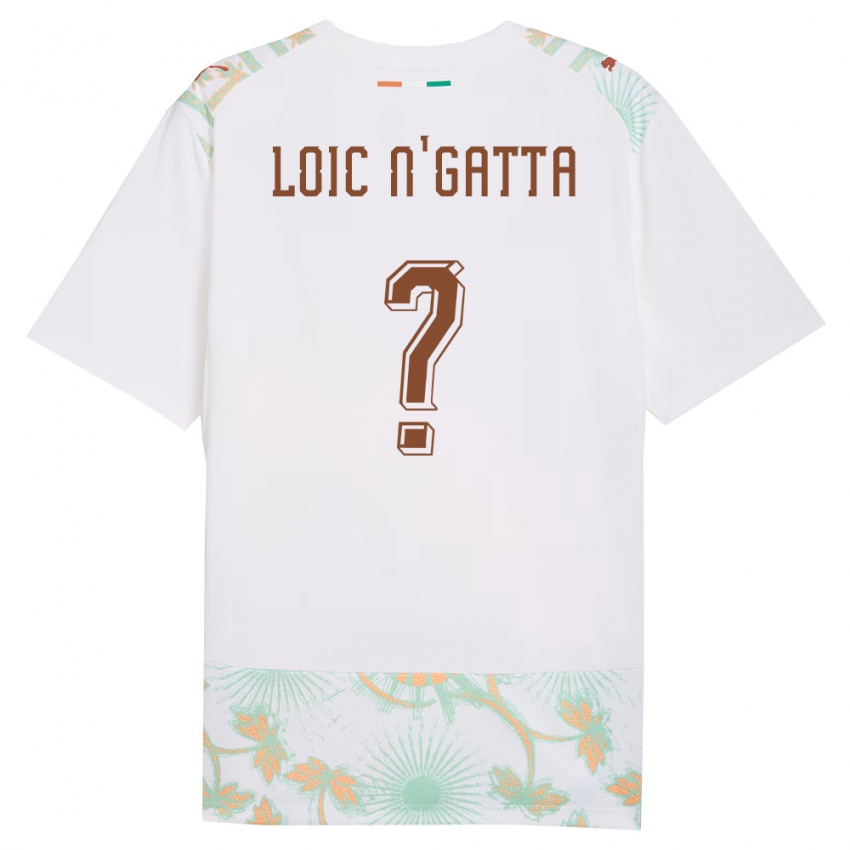 ילדים חוף השנהב Ange Loïc N'gatta #0 לבן כתום ירוק הרחק ג'רזי 26-28 חולצה קצרה