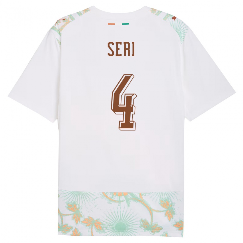 ילדים חוף השנהב ז'אן-מישל סרי #4 לבן כתום ירוק הרחק ג'רזי 26-28 חולצה קצרה