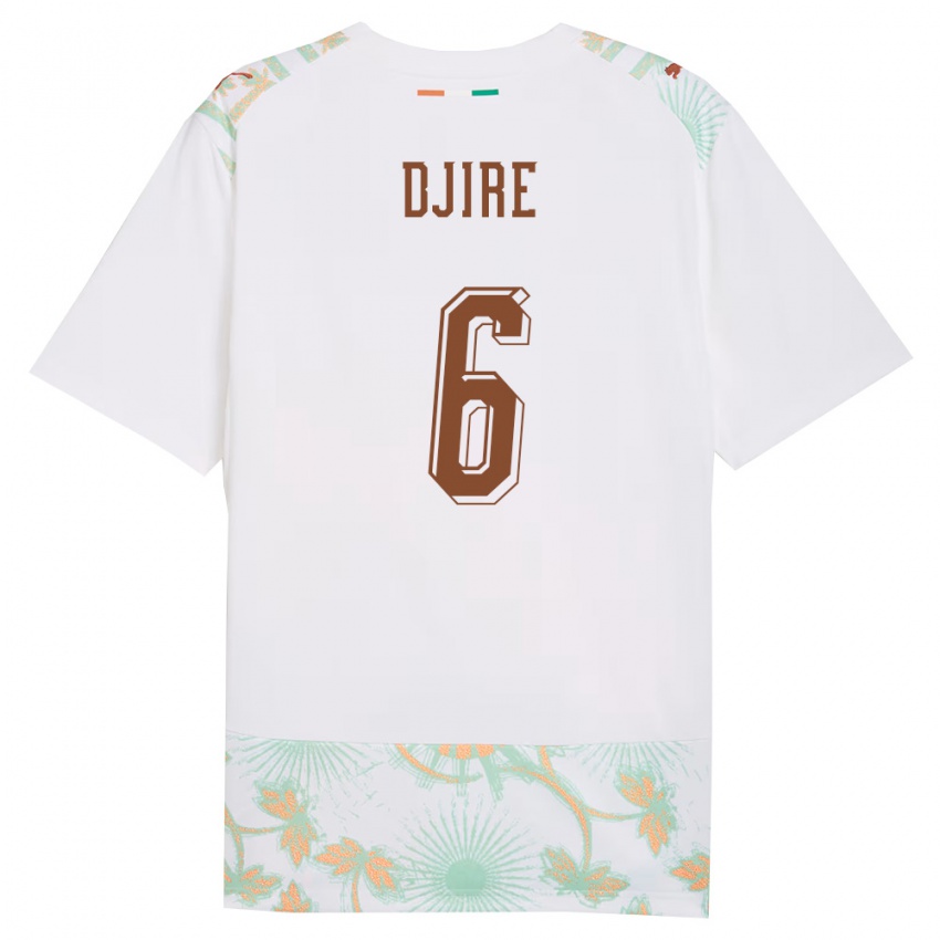 ילדים חוף השנהב Abdoulaye Djire #6 לבן כתום ירוק הרחק ג'רזי 26-28 חולצה קצרה