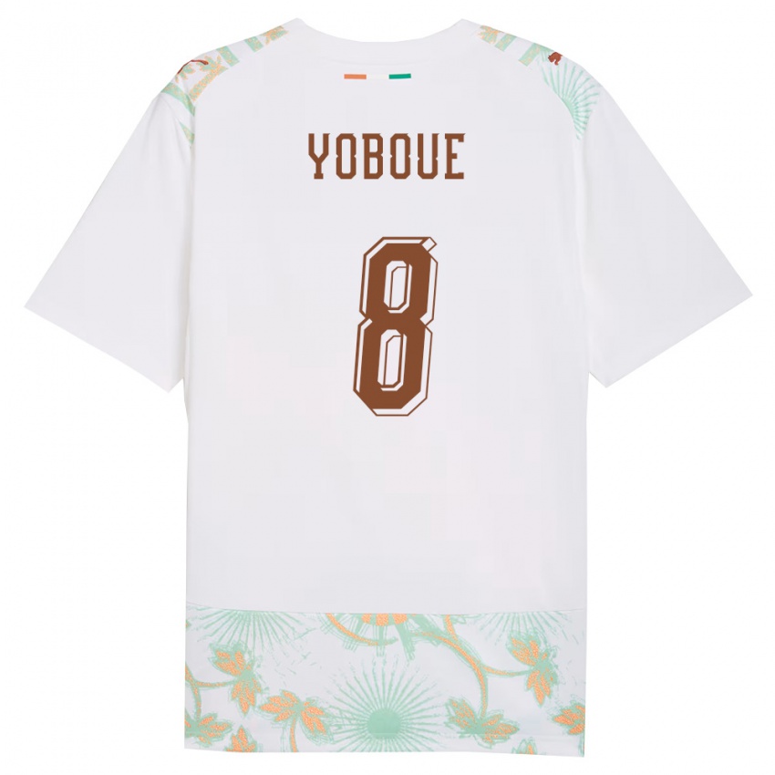 ילדים חוף השנהב Daan Yoboue #8 לבן כתום ירוק הרחק ג'רזי 26-28 חולצה קצרה