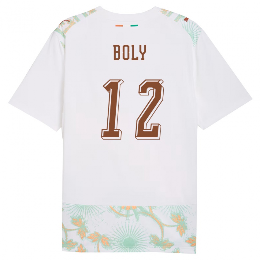 ילדים חוף השנהב ווילי בולי #12 לבן כתום ירוק הרחק ג'רזי 26-28 חולצה קצרה