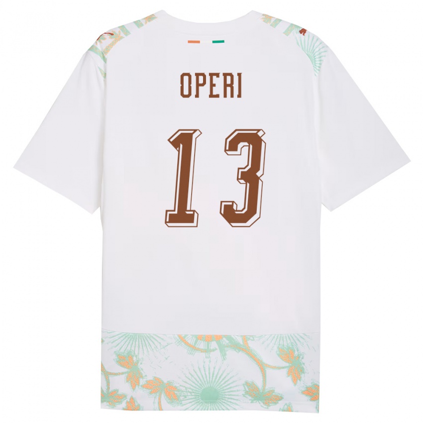 ילדים חוף השנהב כריסטופר אופרי #13 לבן כתום ירוק הרחק ג'רזי 26-28 חולצה קצרה