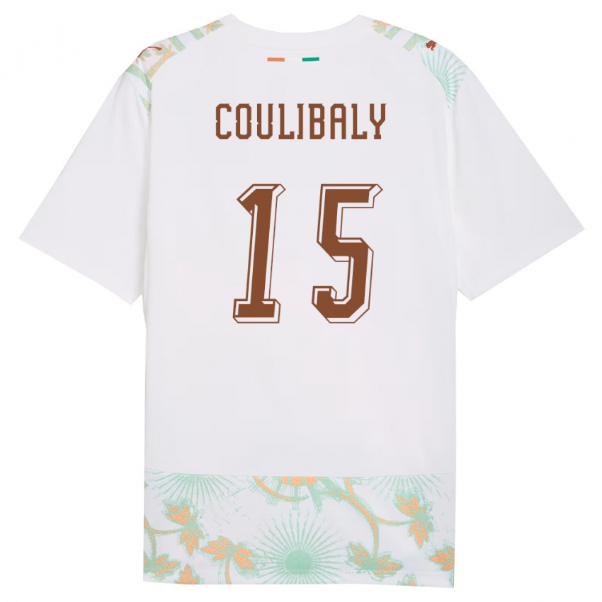 ילדים חוף השנהב Youbah Coulibaly #15 לבן כתום ירוק הרחק ג'רזי 26-28 חולצה קצרה