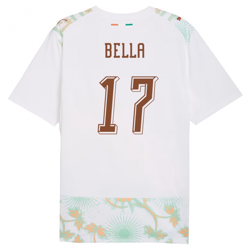 ילדים חוף השנהב Bamalick Bella #17 לבן כתום ירוק הרחק ג'רזי 26-28 חולצה קצרה