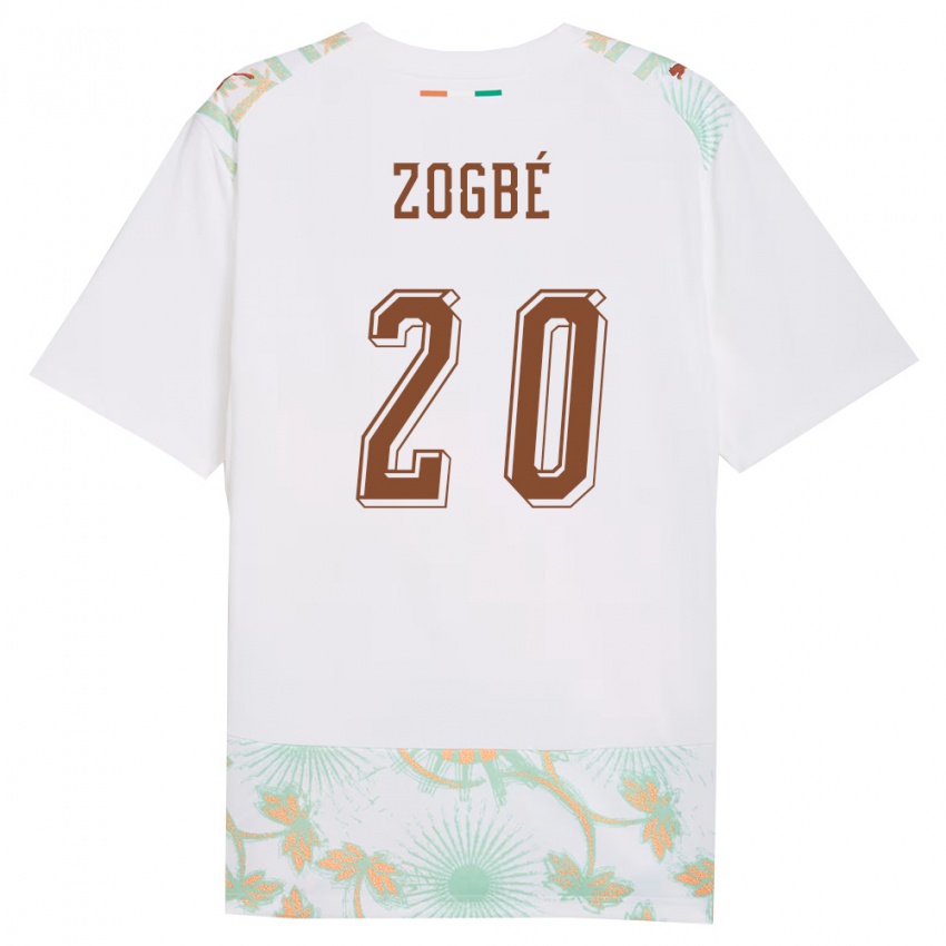 ילדים חוף השנהב Luck Zogbé #20 לבן כתום ירוק הרחק ג'רזי 26-28 חולצה קצרה