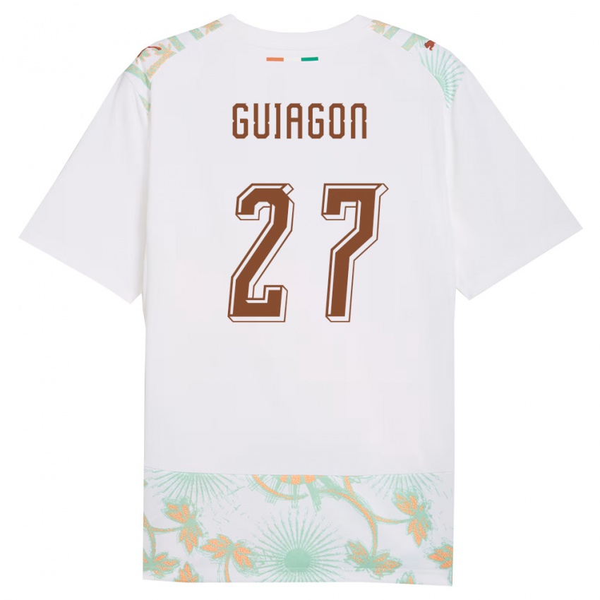 ילדים חוף השנהב פארפה גיאגון #27 לבן כתום ירוק הרחק ג'רזי 26-28 חולצה קצרה