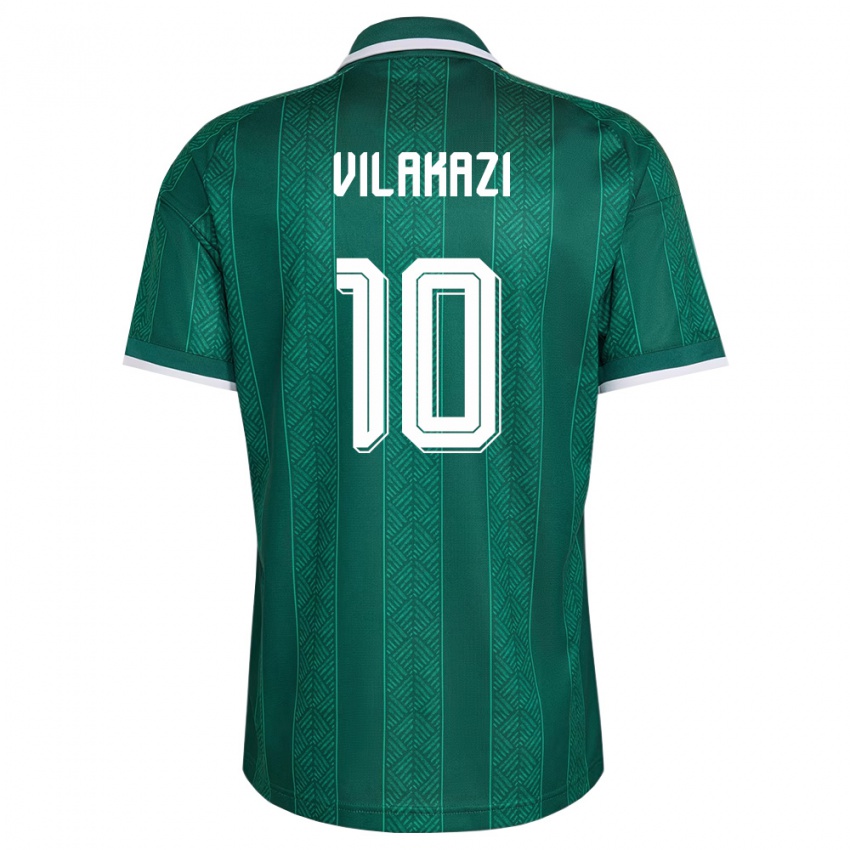 ילדים דרום אפריקה Mfundo Vilakazi #10 ירוק לבן זהב הרחק ג'רזי 26-28 חולצה קצרה