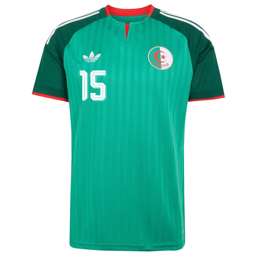 ילדים אלג'יריה Ilyes Bensenada #15 ירוק אדום לבן הרחק ג'רזי 26-28 חולצה קצרה