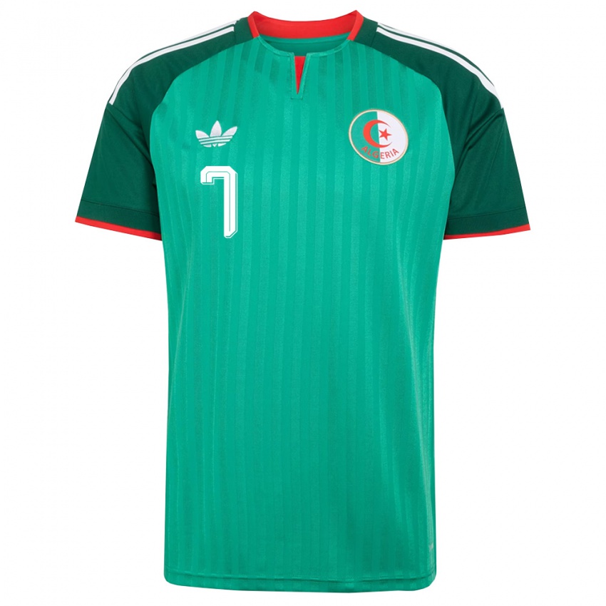 ילדים אלג'יריה Hasan Eddine Ghernati #7 ירוק אדום לבן הרחק ג'רזי 26-28 חולצה קצרה