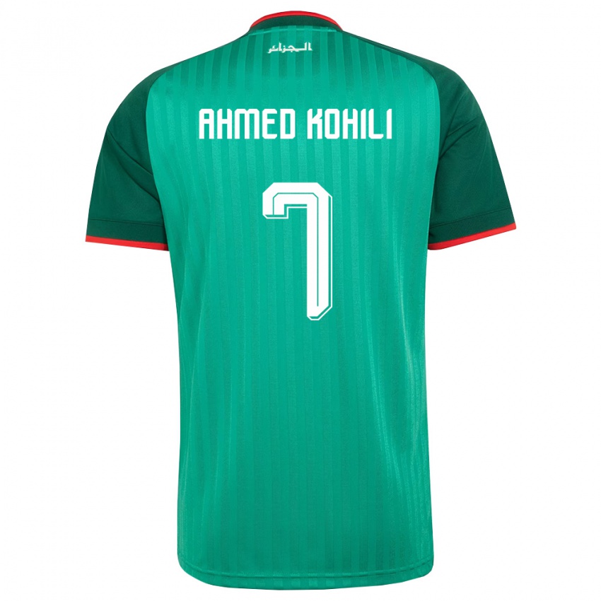ילדים אלג'יריה בן אחמד קוהילי #7 ירוק אדום לבן הרחק ג'רזי 26-28 חולצה קצרה