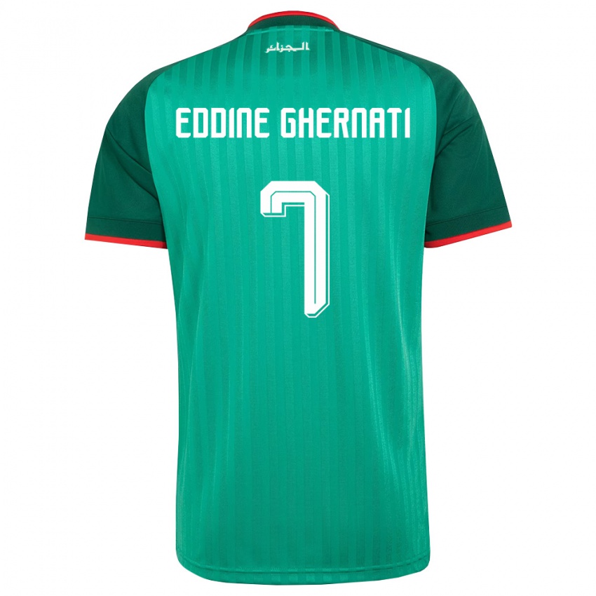 ילדים אלג'יריה Hasan Eddine Ghernati #7 ירוק אדום לבן הרחק ג'רזי 26-28 חולצה קצרה