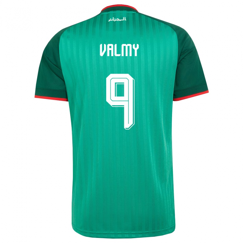 ילדים אלג'יריה Mouhammad Valmy #9 ירוק אדום לבן הרחק ג'רזי 26-28 חולצה קצרה