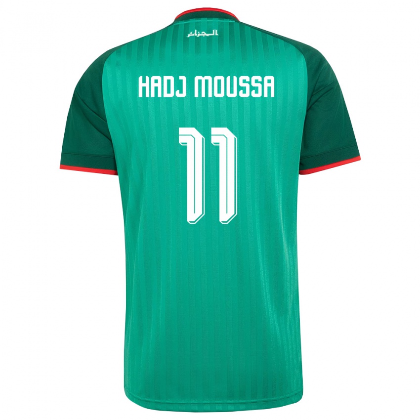 ילדים אלג'יריה אניס חאג׳-מוסה #11 ירוק אדום לבן הרחק ג'רזי 26-28 חולצה קצרה