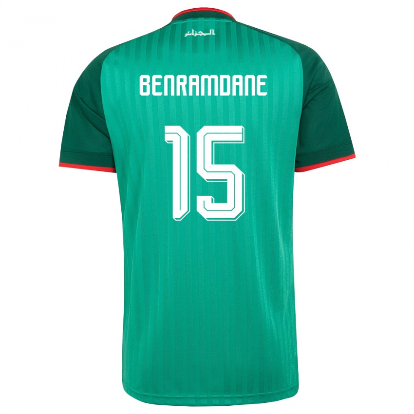 ילדים אלג'יריה Noam Benramdane #15 ירוק אדום לבן הרחק ג'רזי 26-28 חולצה קצרה