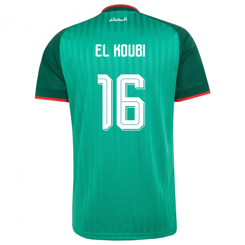 ילדים אלג'יריה מוחמד המוש #16 ירוק אדום לבן הרחק ג'רזי 26-28 חולצה קצרה