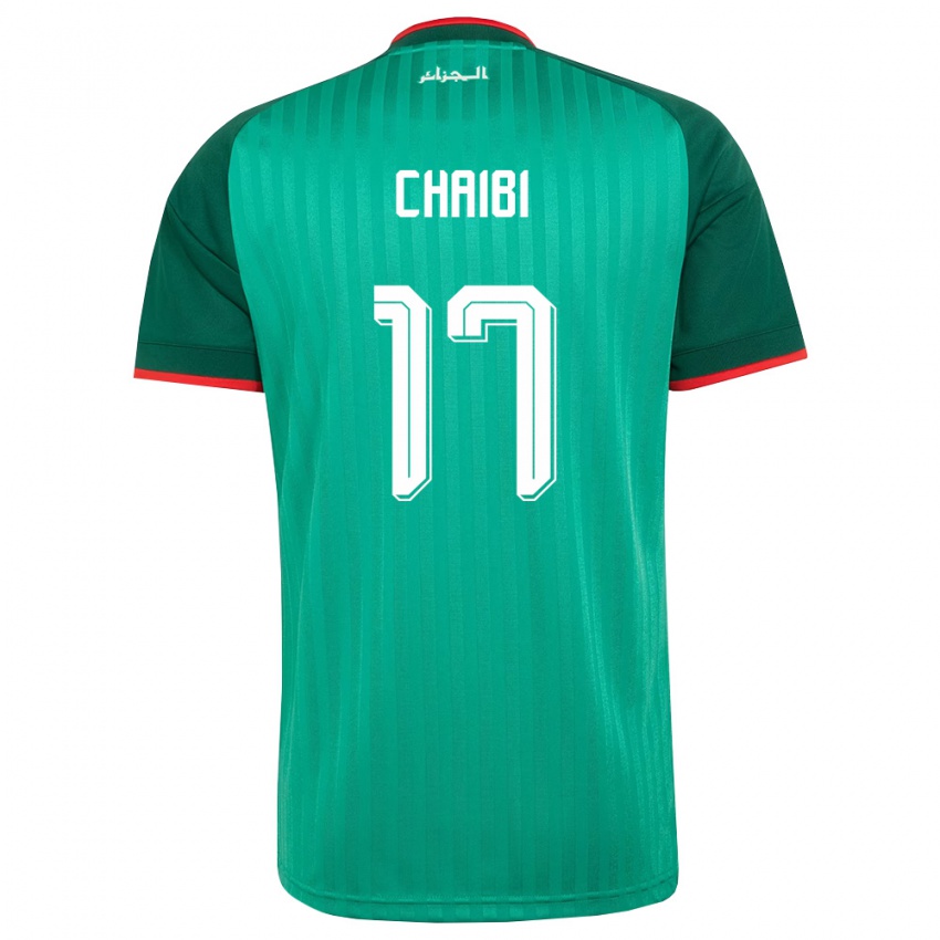 ילדים אלג'יריה פארס שעיבי #17 ירוק אדום לבן הרחק ג'רזי 26-28 חולצה קצרה