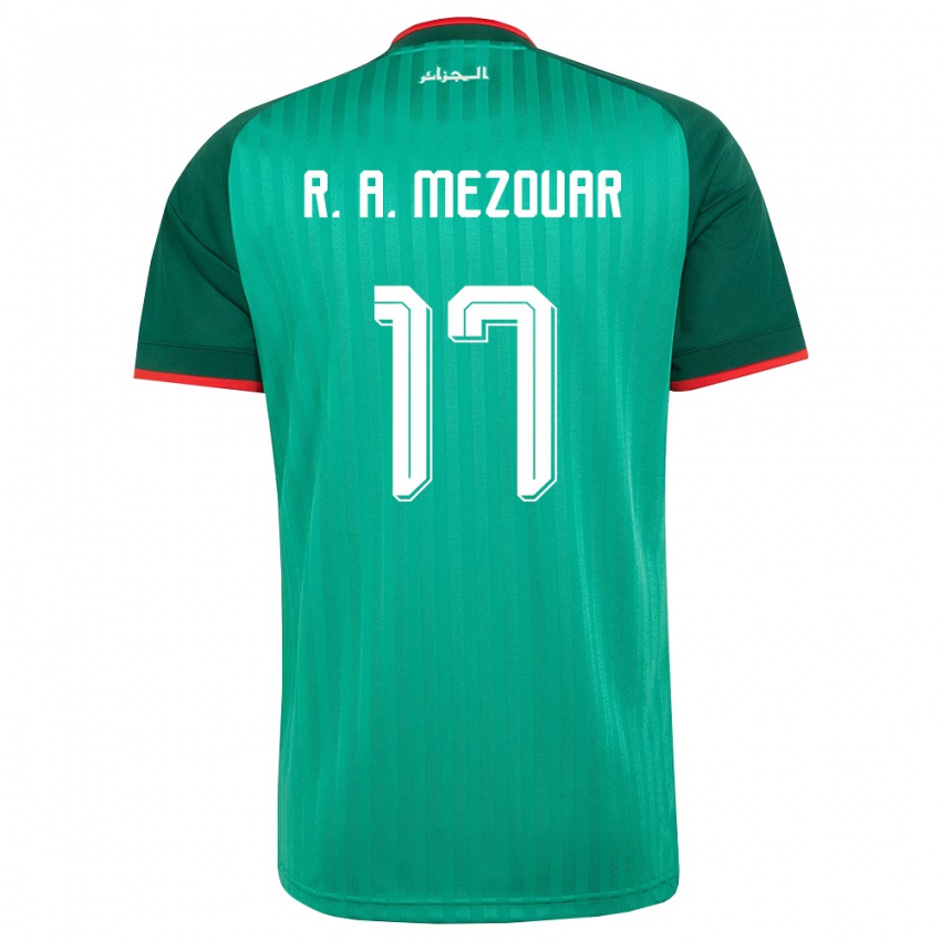 ילדים אלג'יריה Reda Abdelhamid Mezouar #17 ירוק אדום לבן הרחק ג'רזי 26-28 חולצה קצרה