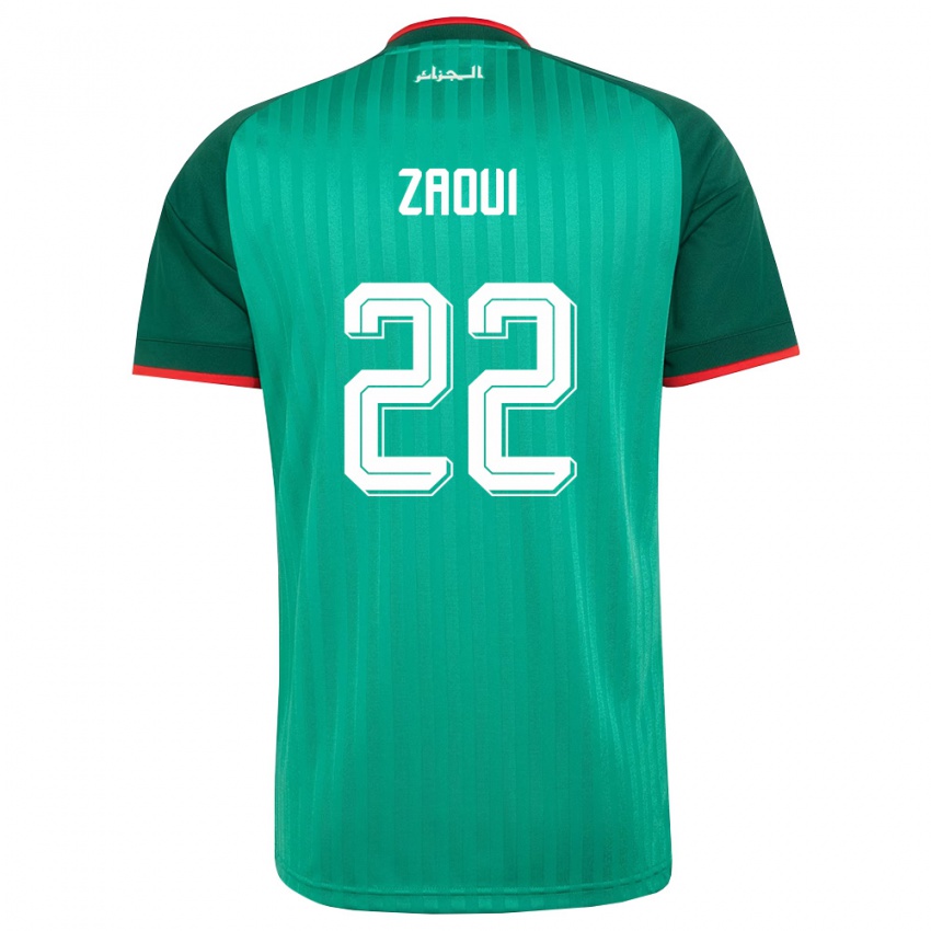 ילדים אלג'יריה Abderrahmane Zaoui #22 ירוק אדום לבן הרחק ג'רזי 26-28 חולצה קצרה