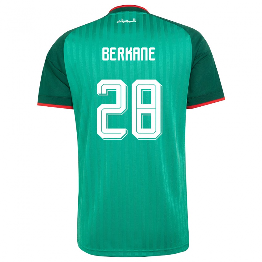 ילדים אלג'יריה רדואן ברקאן #28 ירוק אדום לבן הרחק ג'רזי 26-28 חולצה קצרה