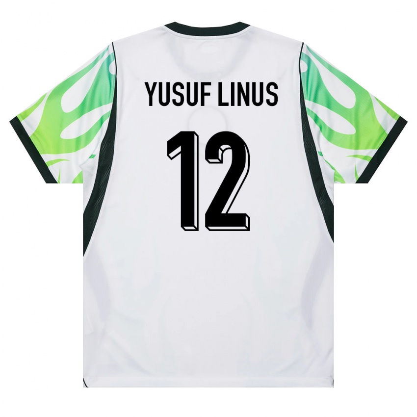 ילדים ניגריה Hope Yusuf Linus #12 לבן ירוק הרחק ג'רזי 26-28 חולצה קצרה