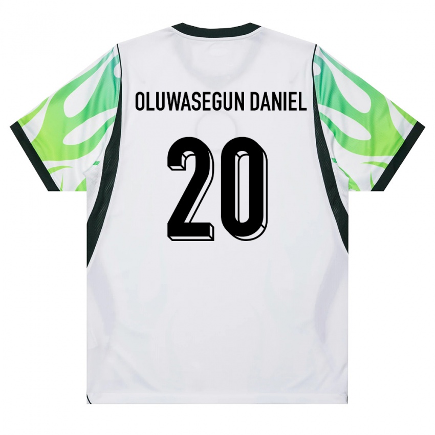 ילדים ניגריה Favour Oluwasegun Daniel #20 לבן ירוק הרחק ג'רזי 26-28 חולצה קצרה
