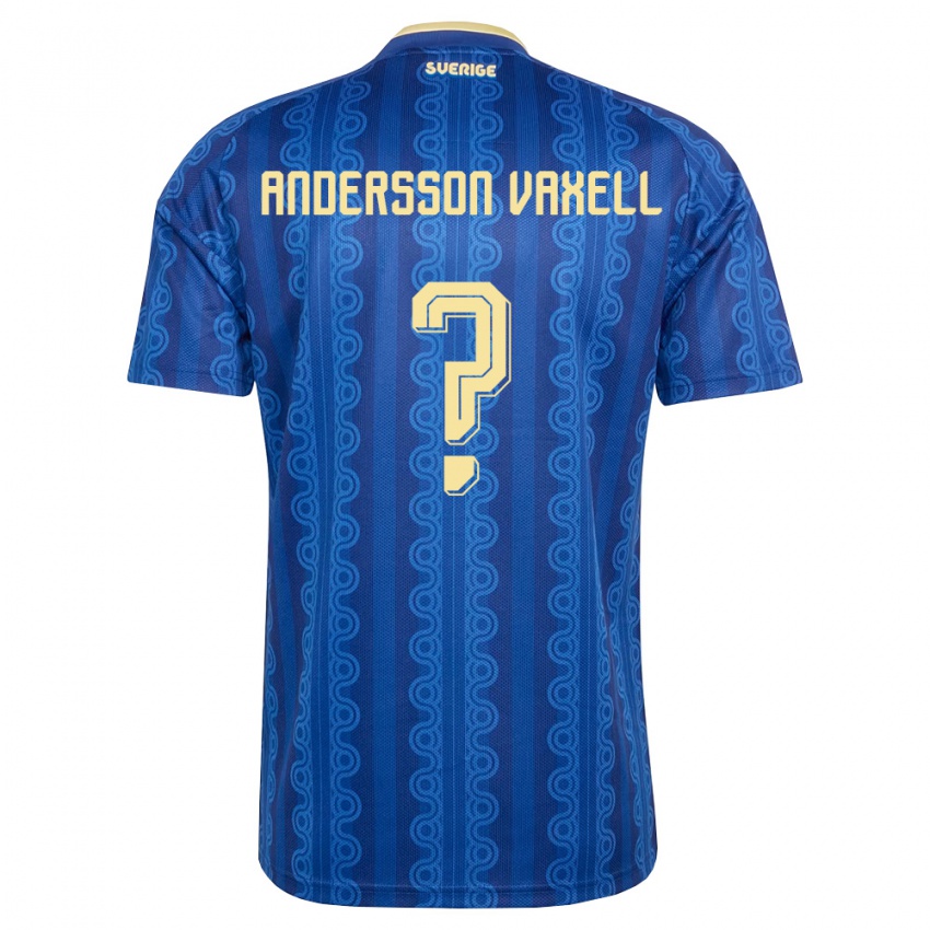 ילדים שוודיה Milo Andersson Vaxell #0 כחול כהה צהוב הרחק ג'רזי 26-28 חולצה קצרה