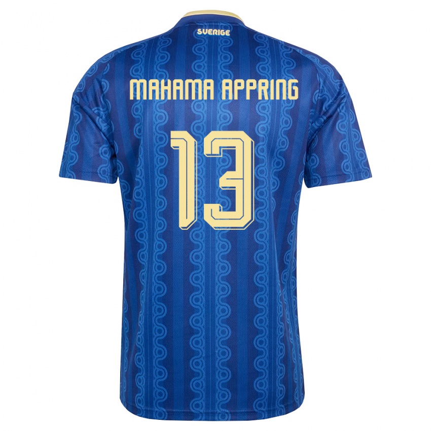 ילדים שוודיה Elliot Mahama Appring #13 כחול כהה צהוב הרחק ג'רזי 26-28 חולצה קצרה