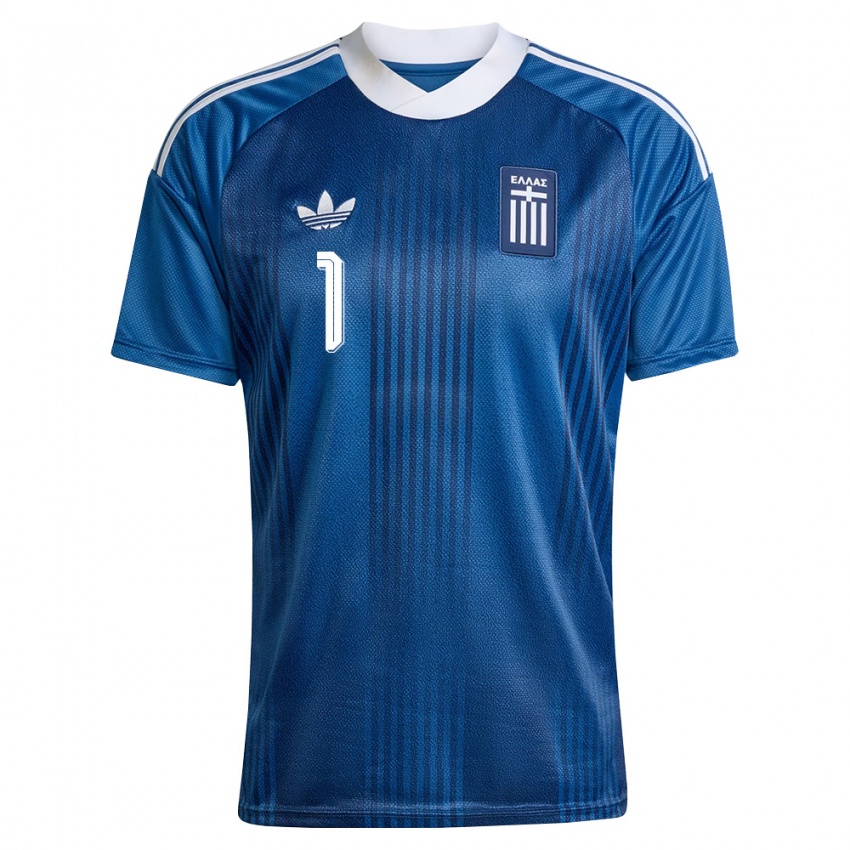 ילדים יוון Efstathios Beleris #1 כהה כחול לבן הרחק ג'רזי 26-28 חולצה קצרה