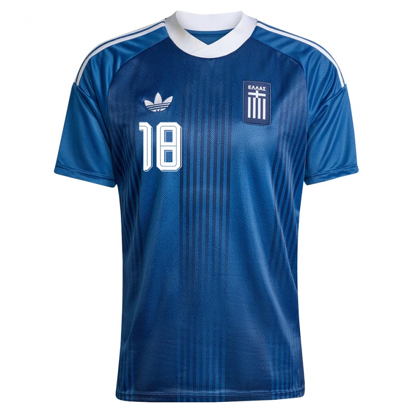 ילדים יוון אדריאנו ברגו #18 כהה כחול לבן הרחק ג'רזי 26-28 חולצה קצרה