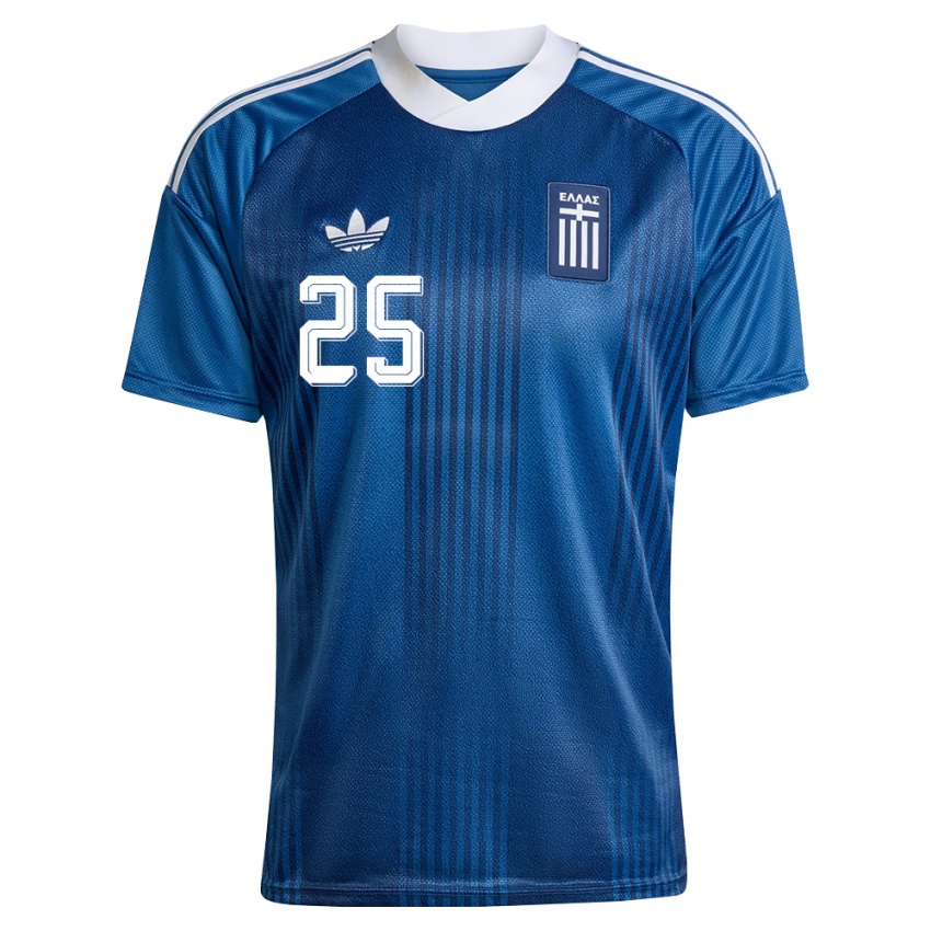 ילדים יוון Sotiris Kontouris #25 כהה כחול לבן הרחק ג'רזי 26-28 חולצה קצרה