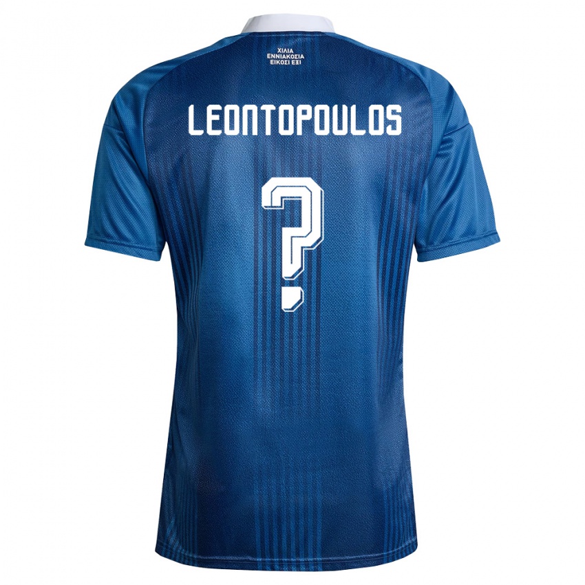 ילדים יוון Giannis Leontopoulos #0 כהה כחול לבן הרחק ג'רזי 26-28 חולצה קצרה