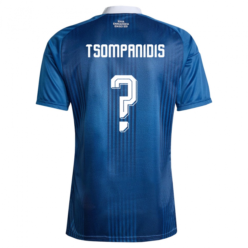 ילדים יוון Alexandros Tsompanidis #0 כהה כחול לבן הרחק ג'רזי 26-28 חולצה קצרה