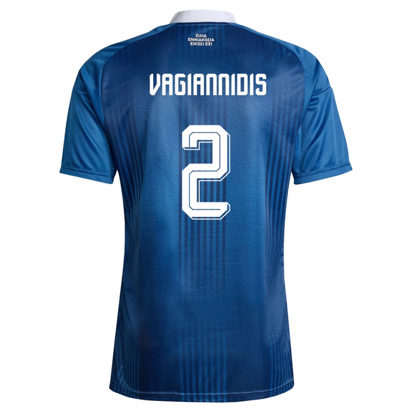 ילדים יוון גאורגיוס וג'אנידיס #2 כהה כחול לבן הרחק ג'רזי 26-28 חולצה קצרה