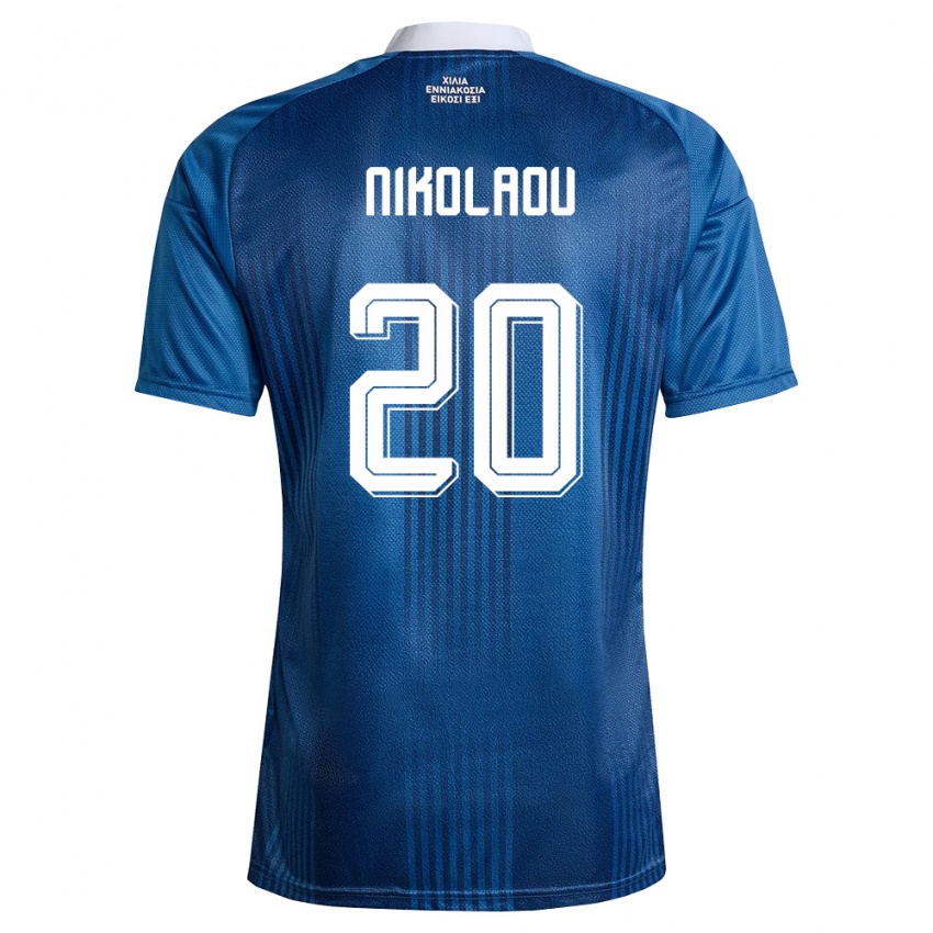 ילדים יוון ואנגליס ניקולאו #20 כהה כחול לבן הרחק ג'רזי 26-28 חולצה קצרה