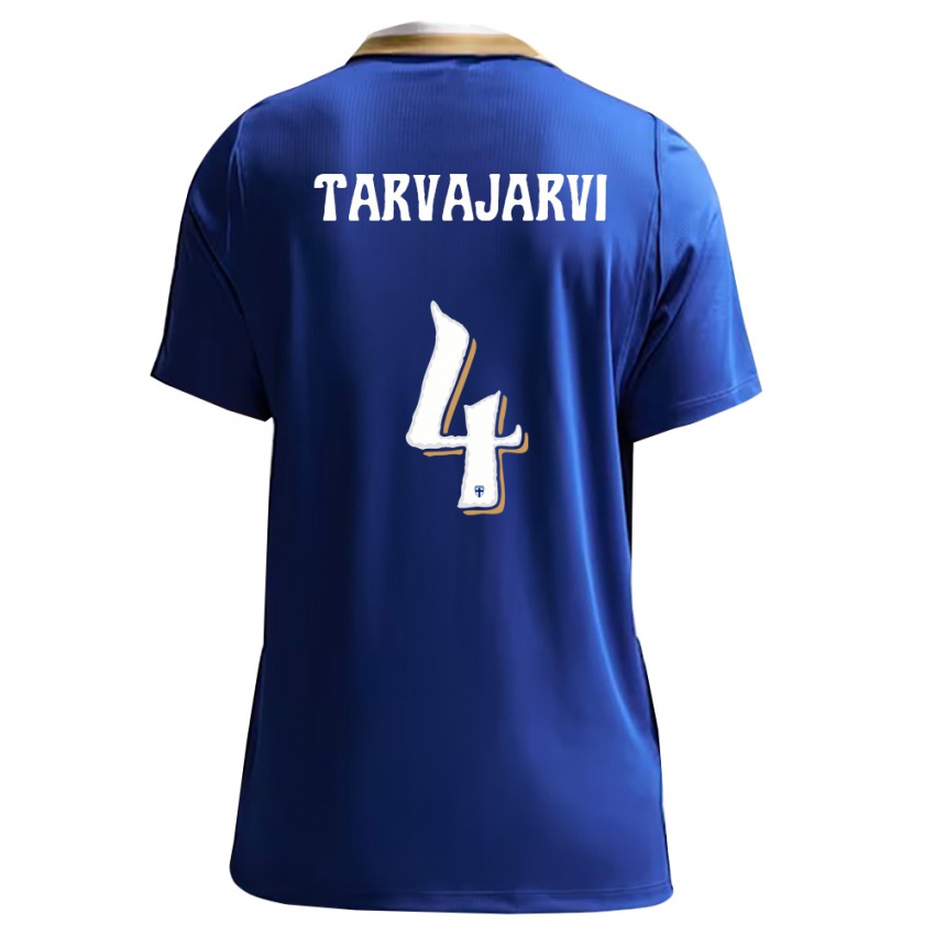 ילדים פינלנד Niilo Tarvajärvi #4 כחול לבן הרחק ג'רזי 26-28 חולצה קצרה
