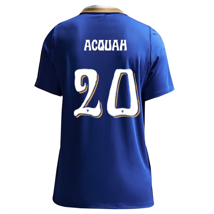 ילדים פינלנד Markus Acquah #20 כחול לבן הרחק ג'רזי 26-28 חולצה קצרה
