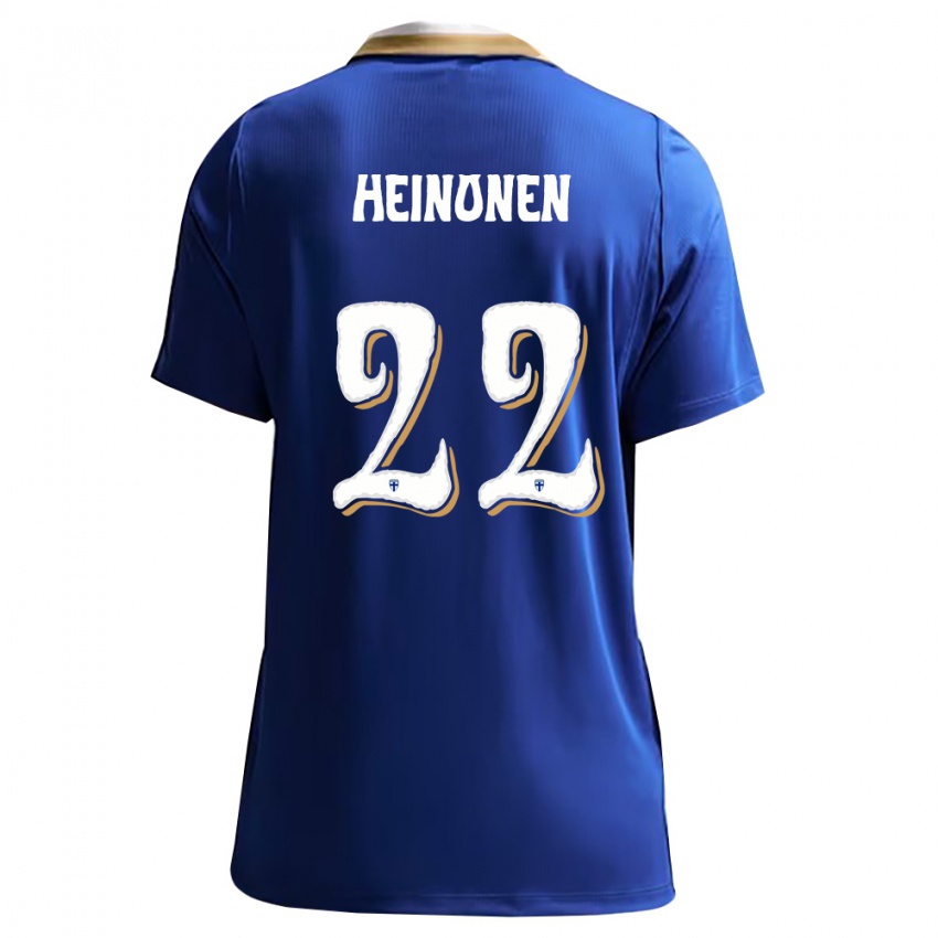 ילדים פינלנד Otto Heinonen #22 כחול לבן הרחק ג'רזי 26-28 חולצה קצרה