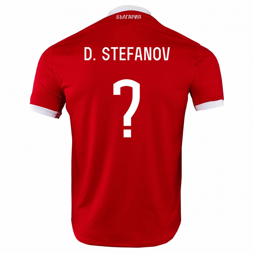 ילדים בולגריה Dimitar Stefanov #0 אדום לבן הרחק ג'רזי 26-28 חולצה קצרה